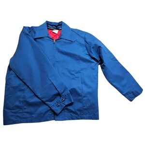 Vintage Unitog USPS Work Jacket Blue Red Quilted Lining Union Made USA 44R Large